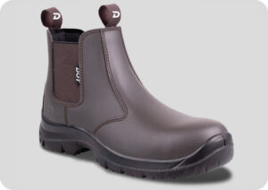 DOT Chelsea Boot Brown Angled DOT Chelsea Safety Boot